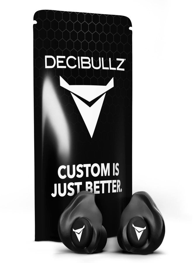 Decibullz 25-Decibel Noise-Reduction Earplugs for Hearing Protection, Custom-Molded Reusable Earplugs for Noise Sensitivity & Flights, Black - Image 1